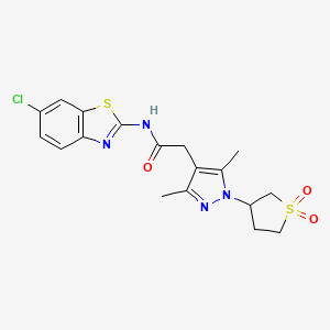 N-(6-chlorobenzo[d]thiazol-2-yl)-2-(1-(1,1-dioxidotetrahydrothiophen-3-yl)-3,5-dimethyl-1H-pyrazol-4-yl)acetamide