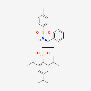 molecular formula C32H43NO4S2 B2371250 (s)-2-Methyl-1-((4-methylphenyl)sulfonamido)-1-phenylpropan-2-yl 2,4,6-triisopropylbenzenesulfinate CAS No. 2089682-31-3