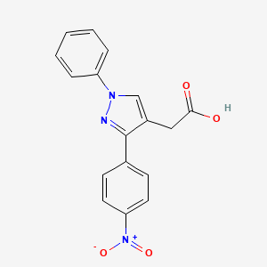 molecular formula C17H13N3O4 B2371252 [3-(4-nitrophenyl)-1-phenyl-1H-pyrazol-4-yl]acetic acid CAS No. 905811-75-8