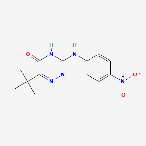 molecular formula C13H15N5O3 B2371253 6-叔丁基-3-[(4-硝基苯基)氨基]-1,2,4-三嗪-5(4H)-酮 CAS No. 898650-62-9