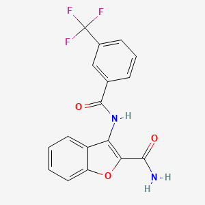 molecular formula C17H11F3N2O3 B2371265 3-(3-(Trifluoromethyl)benzamido)benzofuran-2-carboxamide CAS No. 477512-22-4