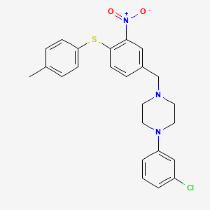 molecular formula C24H24ClN3O2S B2371266 1-(3-氯苯基)-4-{4-[(4-甲基苯基)硫代]-3-硝基苄基}哌嗪 CAS No. 477869-33-3