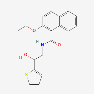 molecular formula C19H19NO3S B2371269 2-ethoxy-N-(2-hydroxy-2-(thiophen-2-yl)ethyl)-1-naphthamide CAS No. 1351609-13-6