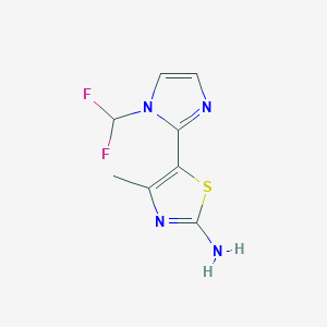molecular formula C8H8F2N4S B2371270 5-[1-(二氟甲基)-1H-咪唑-2-基]-4-甲基-1,3-噻唑-2-胺 CAS No. 929973-21-7