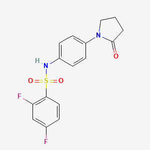 molecular formula C16H14F2N2O3S B2371272 2,4-二氟-N-(4-(2-氧代吡咯烷-1-基)苯基)苯磺酰胺 CAS No. 941958-26-5