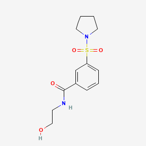 N-(2-hydroxyethyl)-3-(pyrrolidine-1-sulfonyl)benzamide