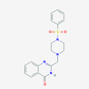 molecular formula C19H20N4O3S B2371282 2-{[4-(Benzenesulfonyl)piperazin-1-yl]methyl}-3,4-dihydroquinazolin-4-one CAS No. 941191-96-4