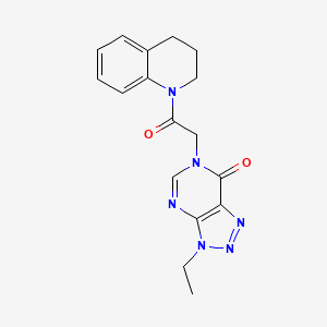 molecular formula C17H18N6O2 B2371285 6-(2-(3,4-dihydroquinolin-1(2H)-yl)-2-oxoethyl)-3-ethyl-3H-[1,2,3]triazolo[4,5-d]pyrimidin-7(6H)-one CAS No. 1058432-86-2