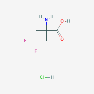 molecular formula C5H8ClF2NO2 B2371286 1-氨基-3,3-二氟环丁烷-1-羧酸盐酸盐 CAS No. 1423033-66-2