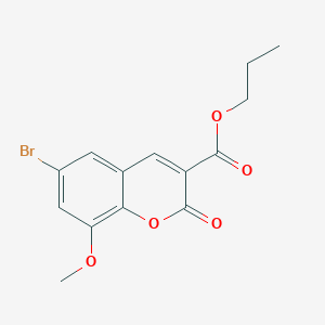 molecular formula C14H13BrO5 B2371289 6-溴-8-甲氧基-2-氧代色满-3-羧酸丙酯 CAS No. 898501-43-4