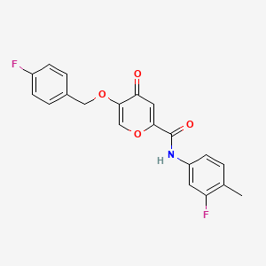 N-(3-fluoro-4-methylphenyl)-5-((4-fluorobenzyl)oxy)-4-oxo-4H-pyran-2-carboxamide