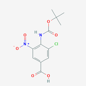 molecular formula C12H13ClN2O6 B2371294 3-Chloro-4-[(2-methylpropan-2-yl)oxycarbonylamino]-5-nitrobenzoic acid CAS No. 2287334-59-0