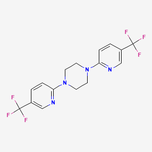 molecular formula C16H14F6N4 B2371295 1,4-Bis(5-(trifluoromethyl)-2-pyridyl)piperazine CAS No. 131136-84-0