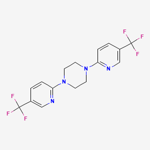 molecular formula C16H14F6N4 B2371295 1,4-Bis(5-(trifluorometil)-2-piridil)piperazina CAS No. 131136-84-0