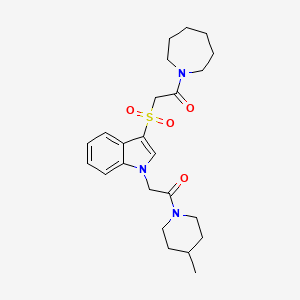 1-(azepan-1-yl)-2-((1-(2-(4-methylpiperidin-1-yl)-2-oxoethyl)-1H-indol-3-yl)sulfonyl)ethanone