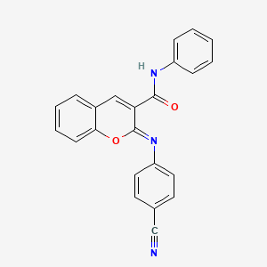 molecular formula C23H15N3O2 B2371310 (Z)-2-((4-cyanophenyl)imino)-N-phenyl-2H-chromene-3-carboxamide CAS No. 313954-18-6