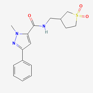 N-((1,1-dioxidotetrahydrothiophen-3-yl)methyl)-1-methyl-3-phenyl-1H-pyrazole-5-carboxamide