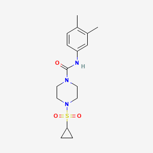 molecular formula C16H23N3O3S B2371327 4-(cyclopropylsulfonyl)-N-(3,4-dimethylphenyl)piperazine-1-carboxamide CAS No. 1235304-95-6