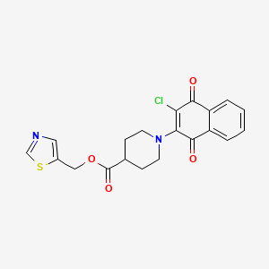 1,3-Thiazol-5-ylmethyl 1-(3-chloro-1,4-dioxo-1,4-dihydro-2-naphthalenyl)-4-piperidinecarboxylate