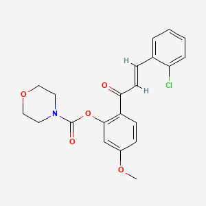 molecular formula C21H20ClNO5 B2371338 (E)-2-(3-(2-chlorophenyl)acryloyl)-5-methoxyphenyl morpholine-4-carboxylate CAS No. 637746-71-5