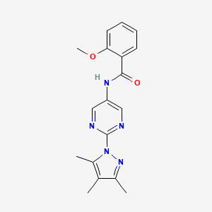 2-methoxy-N-(2-(3,4,5-trimethyl-1H-pyrazol-1-yl)pyrimidin-5-yl)benzamide