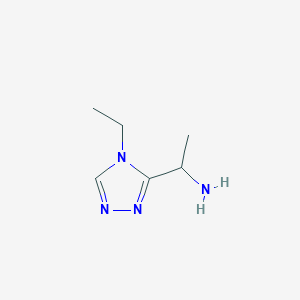 molecular formula C6H12N4 B2371346 1-(4-ethyl-4H-1,2,4-triazol-3-yl)ethanamine CAS No. 915923-01-2