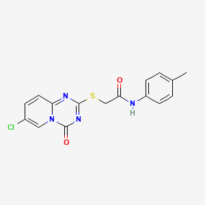 2-(7-chloro-4-oxopyrido[1,2-a][1,3,5]triazin-2-yl)sulfanyl-N-(4-methylphenyl)acetamide