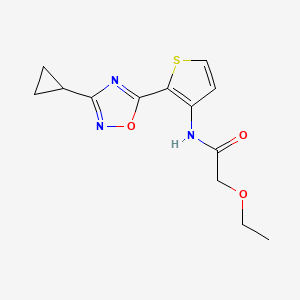 molecular formula C13H15N3O3S B2371355 N-(2-(3-cyclopropyl-1,2,4-oxadiazol-5-yl)thiophen-3-yl)-2-ethoxyacetamide CAS No. 1795297-44-7