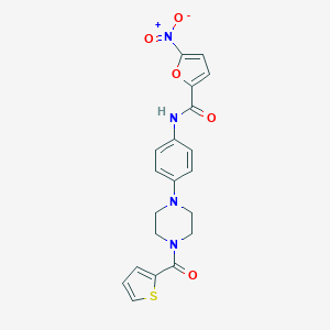 molecular formula C20H18N4O5S B237136 5-nitro-N-{4-[4-(2-thienylcarbonyl)-1-piperazinyl]phenyl}-2-furamide 