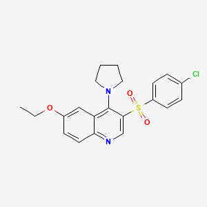 molecular formula C21H21ClN2O3S B2371362 3-(4-氯苯基)磺酰基-6-乙氧基-4-吡咯烷-1-基喹啉 CAS No. 895639-85-7