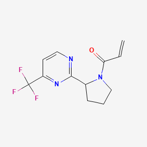 molecular formula C12H12F3N3O B2371368 1-{2-[4-(Trifluoromethyl)pyrimidin-2-yl]pyrrolidin-1-yl}prop-2-en-1-one CAS No. 2094267-38-4