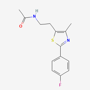 molecular formula C14H15FN2OS B2371378 N-{2-[2-(4-fluorophenyl)-4-methyl-1,3-thiazol-5-yl]ethyl}acetamide CAS No. 946374-68-1