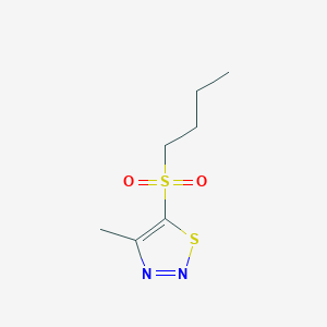 molecular formula C7H12N2O2S2 B2371379 Butyl 4-methyl-1,2,3-thiadiazol-5-yl sulfone CAS No. 338419-85-5