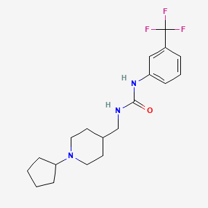 molecular formula C19H26F3N3O B2371380 1-((1-环戊基哌啶-4-基)甲基)-3-(3-(三氟甲基)苯基)脲 CAS No. 1210338-03-6