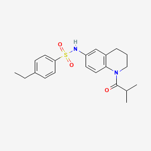 molecular formula C21H26N2O3S B2371383 4-ethyl-N-(1-isobutyryl-1,2,3,4-tetrahydroquinolin-6-yl)benzenesulfonamide CAS No. 946333-85-3