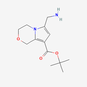 molecular formula C13H20N2O3 B2371397 Tert-butyl 6-(aminomethyl)-3,4-dihydro-1H-pyrrolo[2,1-c][1,4]oxazine-8-carboxylate CAS No. 2248408-77-5