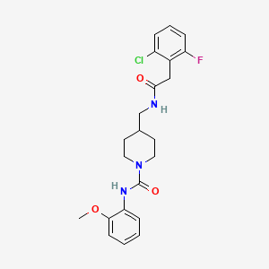 molecular formula C22H25ClFN3O3 B2371399 4-((2-(2-chloro-6-fluorophenyl)acetamido)methyl)-N-(2-methoxyphenyl)piperidine-1-carboxamide CAS No. 1797872-71-9