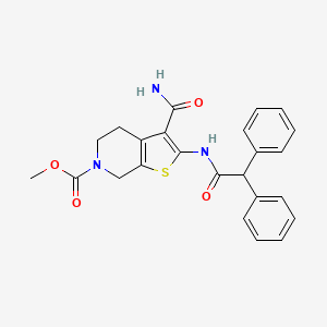 molecular formula C24H23N3O4S B2371400 methyl 3-carbamoyl-2-(2,2-diphenylacetamido)-4,5-dihydrothieno[2,3-c]pyridine-6(7H)-carboxylate CAS No. 886952-20-1