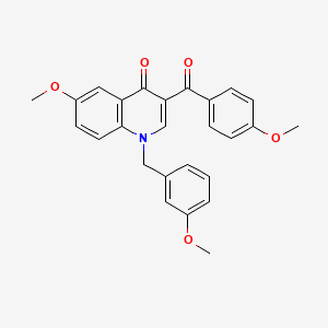 molecular formula C26H23NO5 B2371407 6-methoxy-3-(4-methoxybenzoyl)-1-(3-methoxybenzyl)quinolin-4(1H)-one CAS No. 902507-66-8