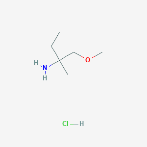 molecular formula C6H16ClNO B2371411 1-Methoxy-2-methylbutan-2-amine;hydrochloride CAS No. 2408962-07-0