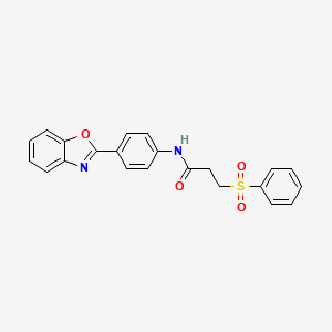 3-(benzenesulfonyl)-N-[4-(1,3-benzoxazol-2-yl)phenyl]propanamide