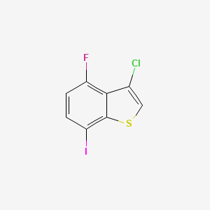 molecular formula C8H3ClFIS B2371414 3-Chloro-4-fluoro-7-iodo-1-benzothiophene CAS No. 1378640-48-2