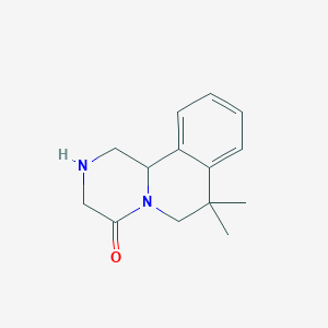 molecular formula C14H18N2O B2371416 7,7-dimethyl-1H,2H,3H,4H,6H,7H,11bH-piperazino[2,1-a]isoquinolin-4-one CAS No. 1082922-39-1