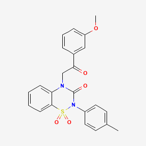 molecular formula C23H20N2O5S B2371417 4-[2-(3-methoxyphenyl)-2-oxoethyl]-2-(4-methylphenyl)-2H-1,2,4-benzothiadiazin-3(4H)-one 1,1-dioxide CAS No. 872208-68-9