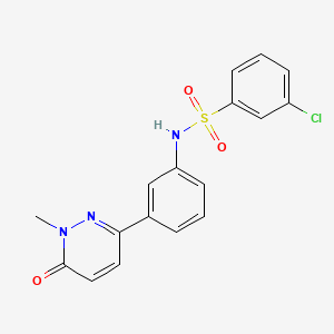 molecular formula C17H14ClN3O3S B2371418 3-chloro-N-(3-(1-methyl-6-oxo-1,6-dihydropyridazin-3-yl)phenyl)benzenesulfonamide CAS No. 942013-56-1