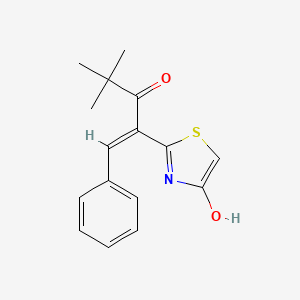 molecular formula C16H17NO2S B2371419 2-(4-Hydroxy-1,3-thiazol-2-yl)-4,4-dimethyl-1-phenyl-1-penten-3-one CAS No. 320424-51-9
