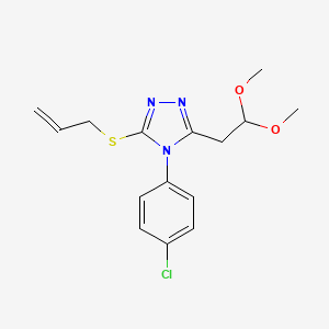 molecular formula C15H18ClN3O2S B2371421 3-(allylsulfanyl)-4-(4-chlorophenyl)-5-(2,2-dimethoxyethyl)-4H-1,2,4-triazole CAS No. 303995-11-1