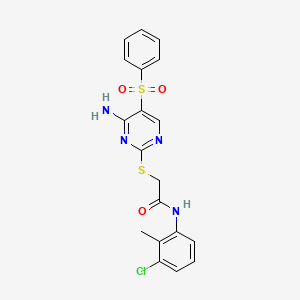 2-((4-amino-5-(phenylsulfonyl)pyrimidin-2-yl)thio)-N-(3-chloro-2-methylphenyl)acetamide
