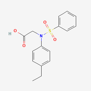 molecular formula C16H17NO4S B2371424 N-(4-乙基苯基)-N-(苯磺酰基)甘氨酸 CAS No. 446250-98-2