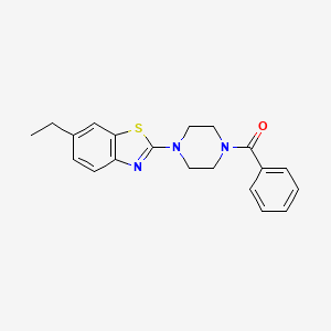 molecular formula C20H21N3OS B2371425 2-(4-Benzoylpiperazin-1-yl)-6-ethyl-1,3-benzothiazole CAS No. 897467-32-2